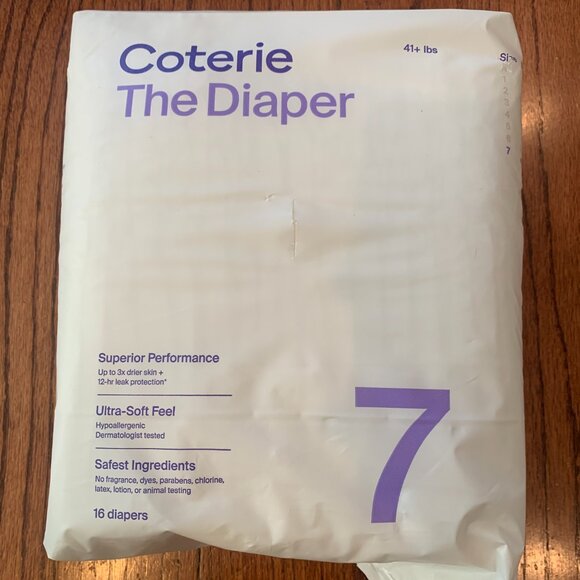 BNIB Sealed The Coterie 'The Diaper' | Size 7 | 2 Packs (32 diapers) - Picture 2 of 8